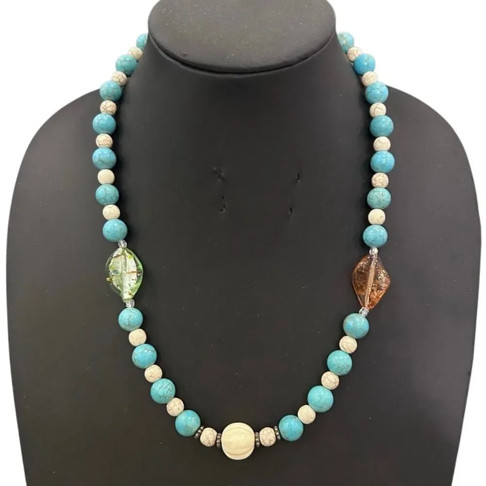 Vintage Beaded Statement Necklace Women's 22